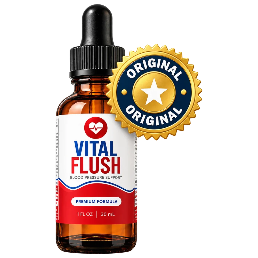 The original VitalFlush amber dropper bottle with the Original seal